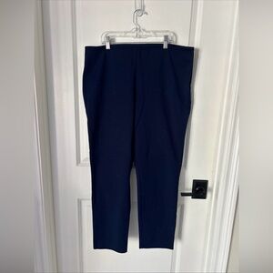 Lauren Ralph Lauren Women’s Navy Blue Straight Leg Cropped Flat Front Pants